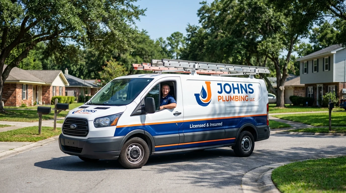 Johns Plumbing LLC service van in Ponte Vedra Beach, FL