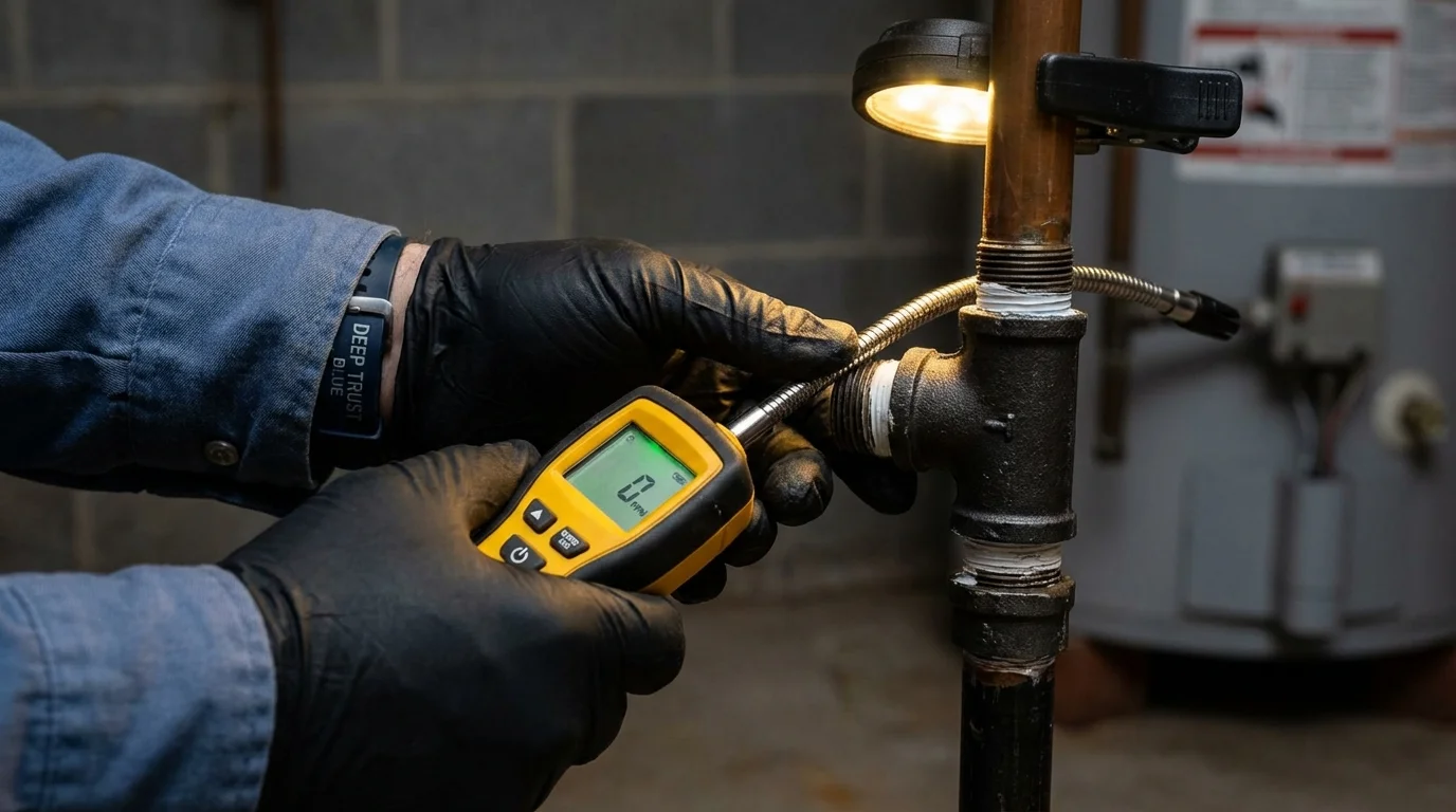Gas leak detection with electronic sniffer by Johns Plumbing LLC in Ponte Vedra Beach