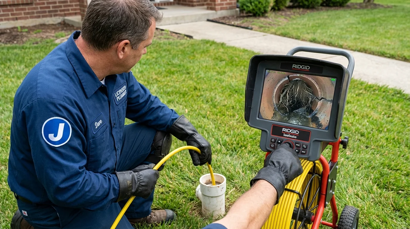 Sewer camera inspection being performed by Johns Plumbing LLC in Ponte Vedra Beach